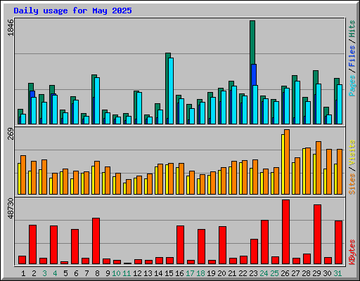 Daily usage for May 2025
