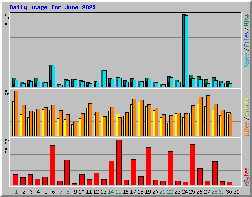 Daily usage for June 2025