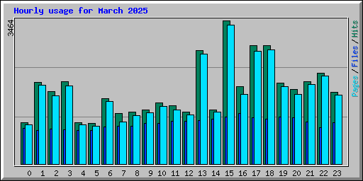 Hourly usage for March 2025